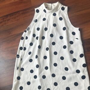 Ann Taylor Black and White Polka Dot Midi Dress